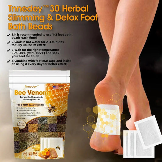 Bee Venom Lymphatic Drainage & Slimming Foot Patches 🌿👣 (Pack Of 10 Patches)😍